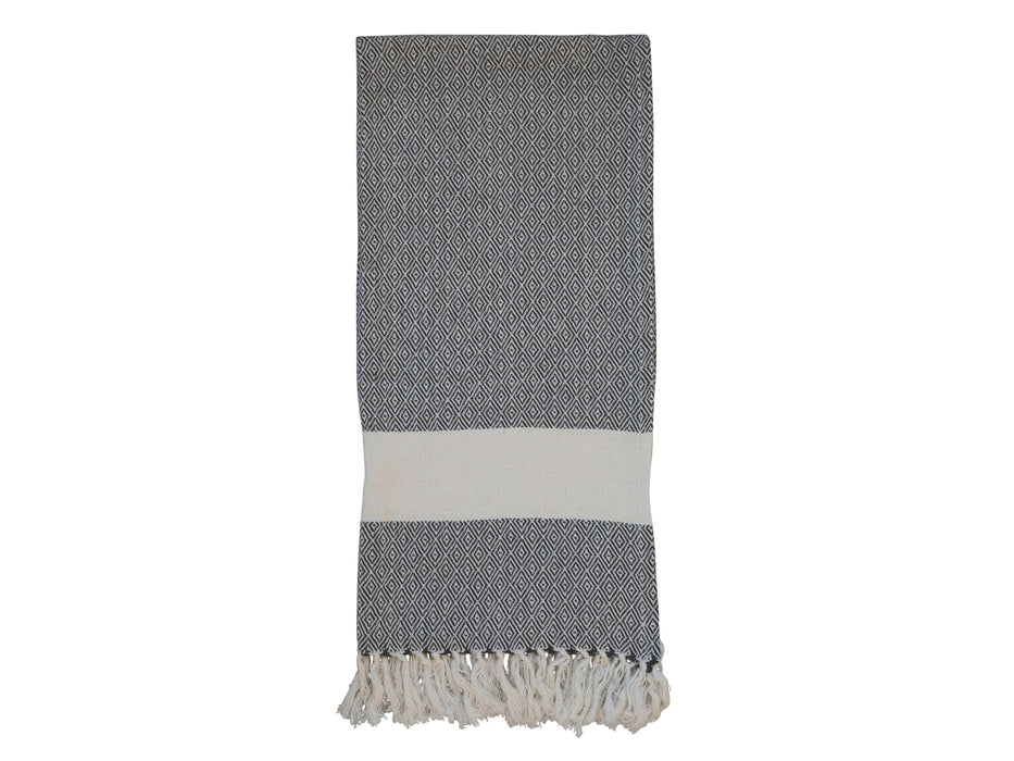 Hamam gestahandklæði með mynstri svart og ljóst