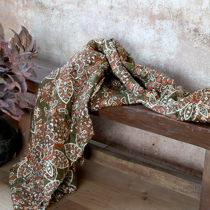Ábreiða 180x130cm Aix Mos og Terracotta
