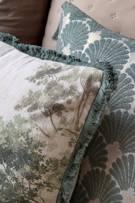 Aix púðaver Olive og cream 50x50