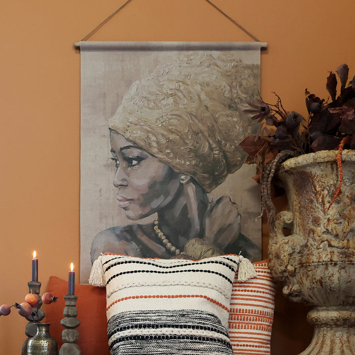 Mynd á viðarramma 97 cm Kona