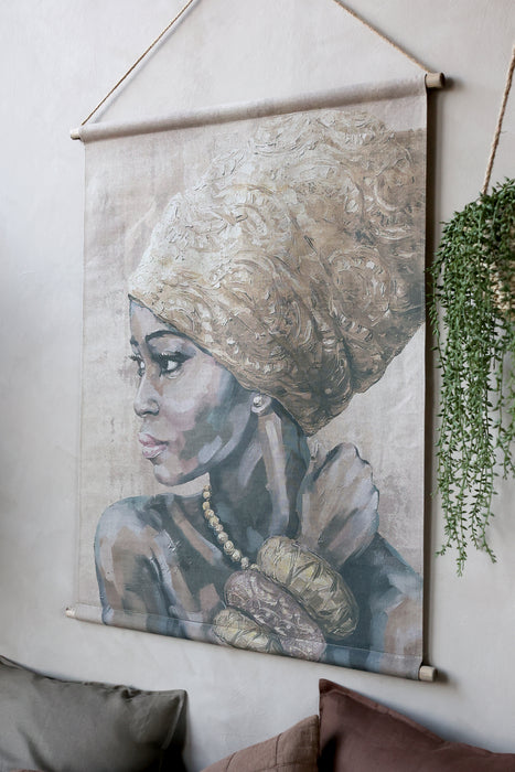 Mynd á viðarramma 97 cm Kona