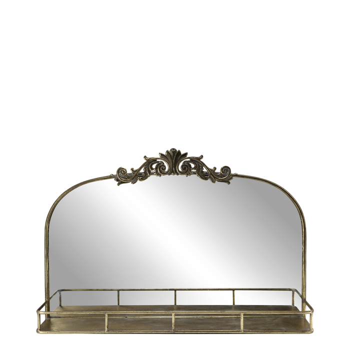 Spegill með hillu  "Antique Messing"