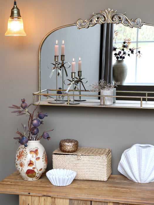 Spegill með hillu  "Antique Messing"