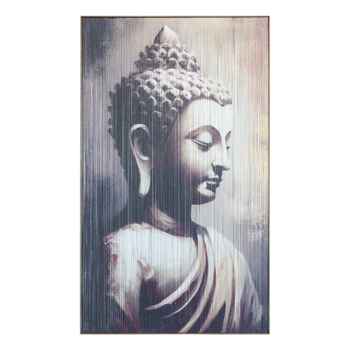 Mynd Buddha í ramma prentuð á snuru