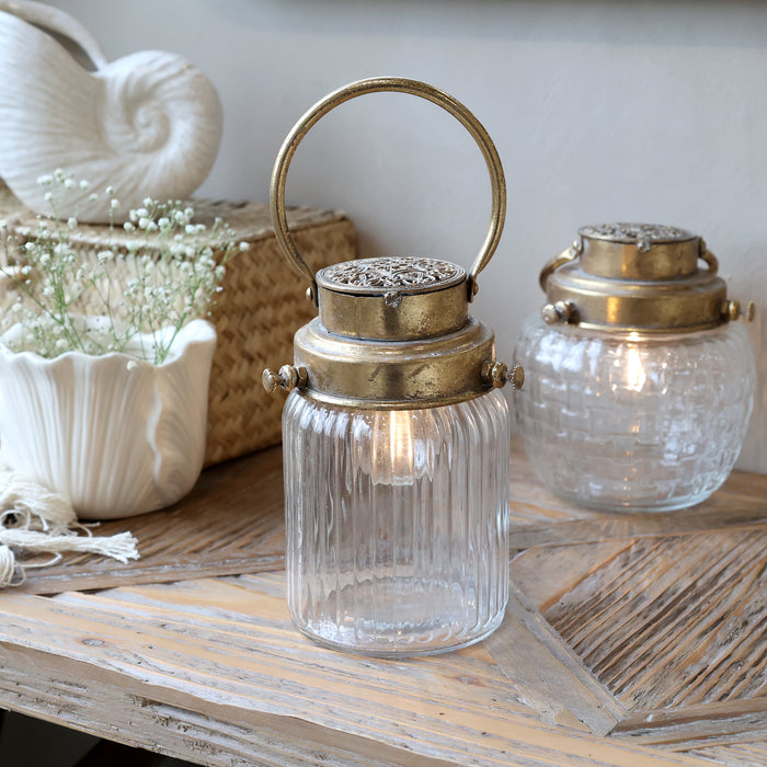 Lukt Led með peru og tímastilli Antík Brass