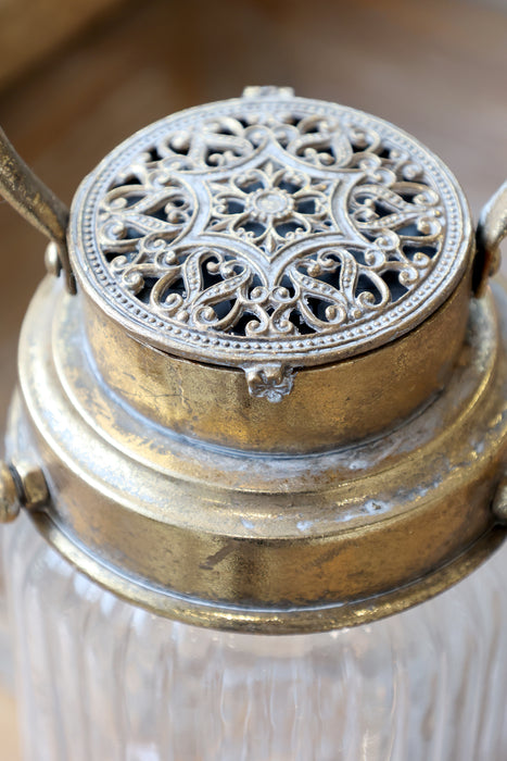 Lukt Led með peru og tímastilli Antík Brass