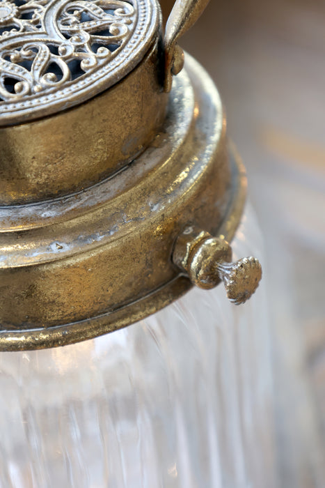 Lukt Led með peru og tímastilli Antík Brass