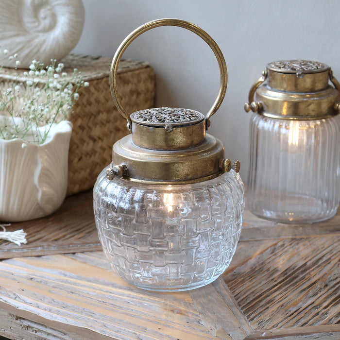 Lukt Led með peru og tímastilli Antík Brass