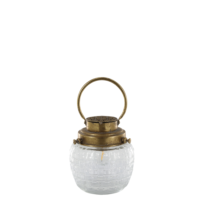 Lukt Led með peru og tímastilli Antík Brass