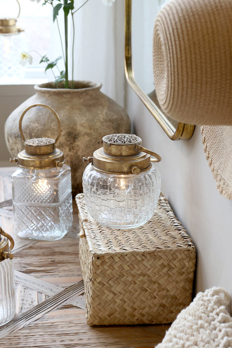 Lukt Led með peru og tímastilli Antík Brass