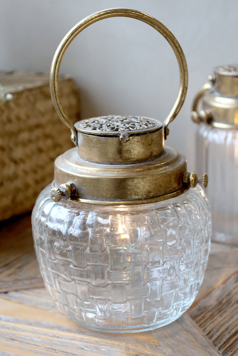 Lukt Led með peru og tímastilli Antík Brass