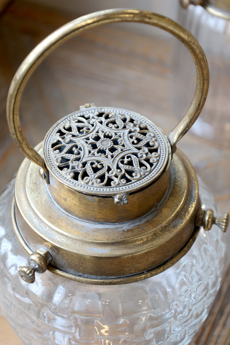 Lukt Led með peru og tímastilli Antík Brass