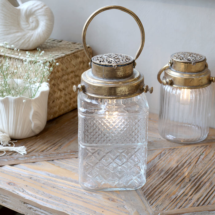 Lukt Led með peru og tímastilli Antík Brass