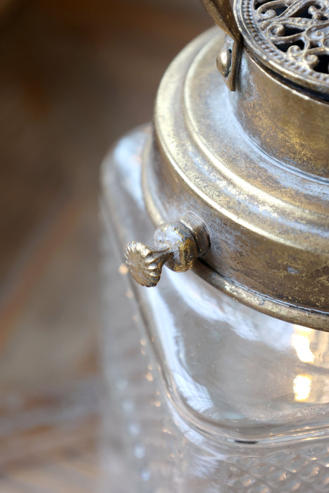 Lukt Led með peru og tímastilli Antík Brass