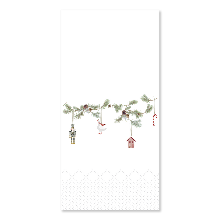 Servéttur með jólagrenilengju