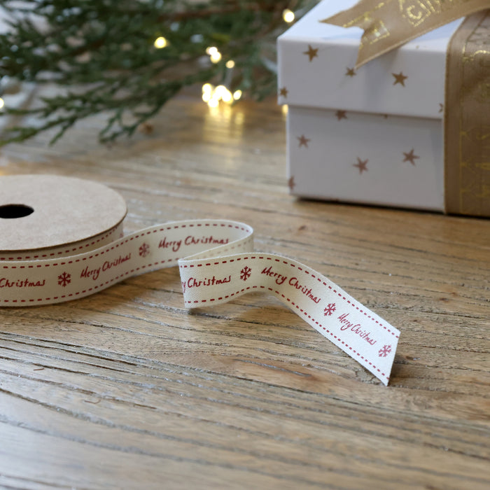 Merry Christmas gjafaborði - með rauðri skrift