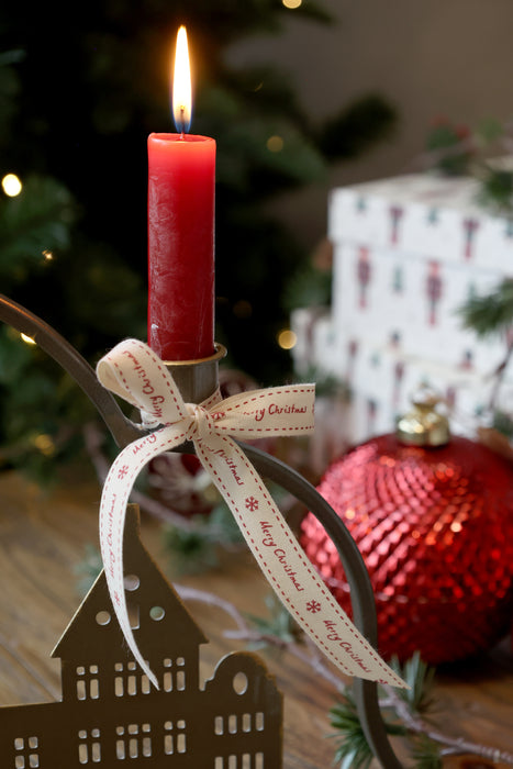 Merry Christmas gjafaborði - með rauðri skrift