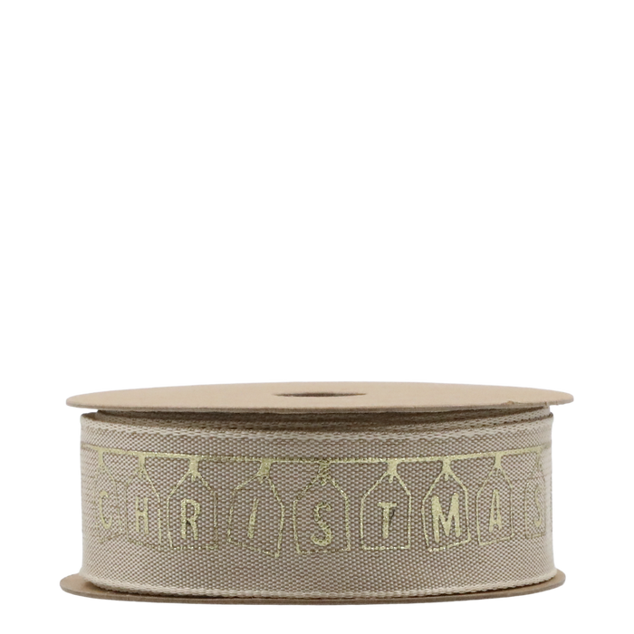 Velúrborði á viðarspólu "Merry Christmas"