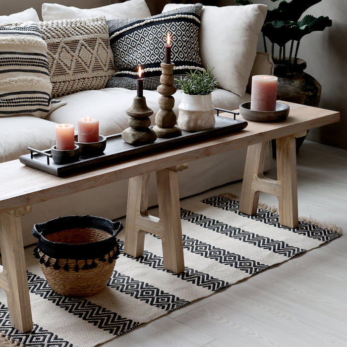 Bekkur úr endurnýttum við 240 cm