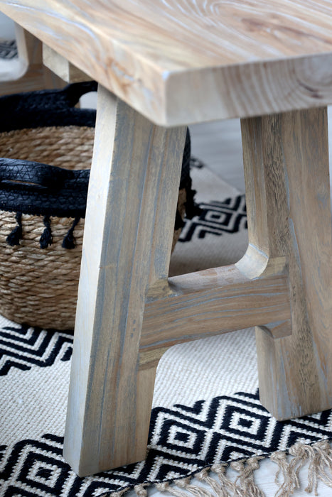 Bekkur úr endurnýttum við 240 cm