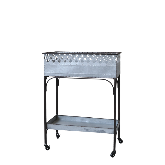 Vagn á hjólum úr zinki