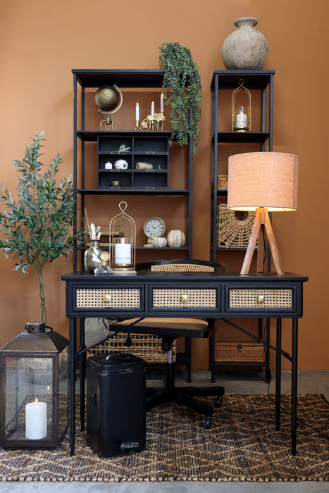 Skrifborðstóll Rattan svartur