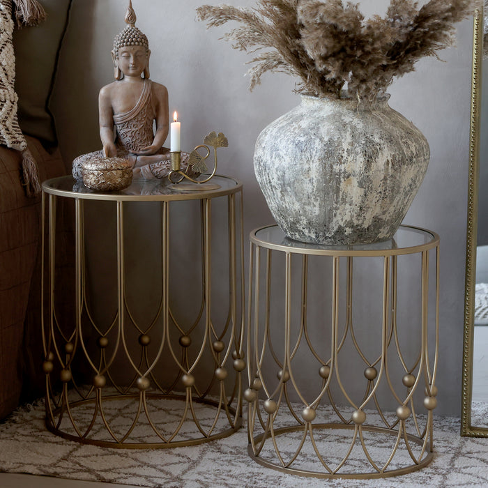 Gyllt hliðarborð/sófaborð minni týpa