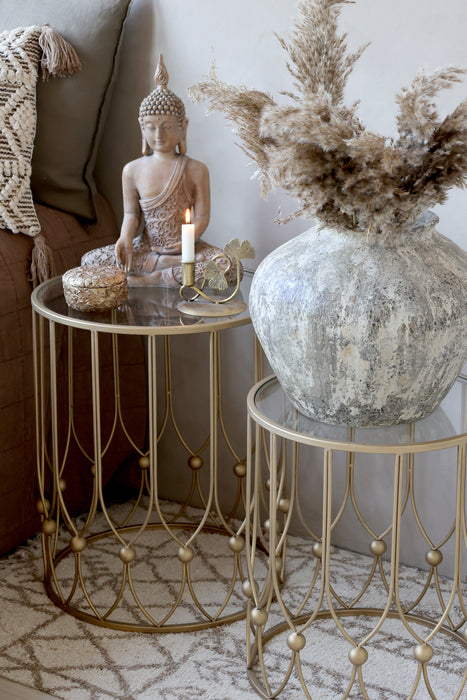 Gyllt hliðarborð/sófaborð minni týpa