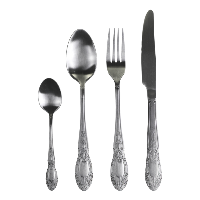 Hnífapör með skrauti fyrir einn