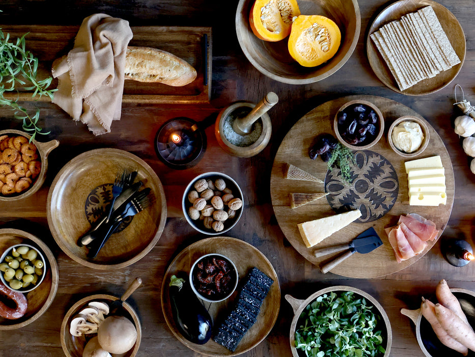 Viðarbakki með handföngum 90 cm Tours