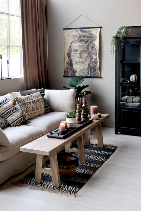 Viðarbakki með handföngum 90 cm Tours Svartur