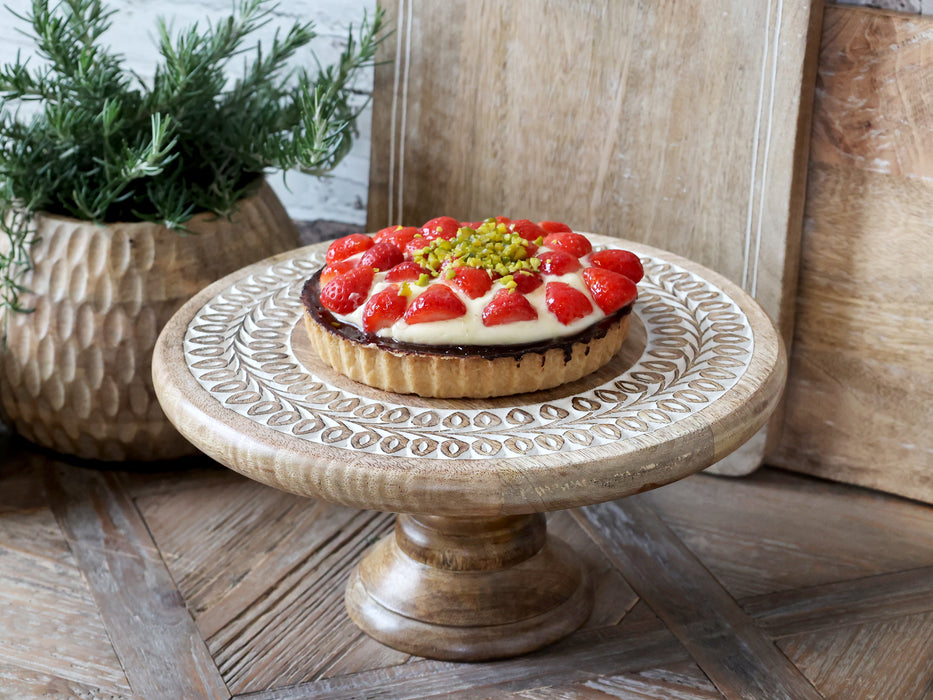 Kökudiskur/bakki á fótum úr mangovið