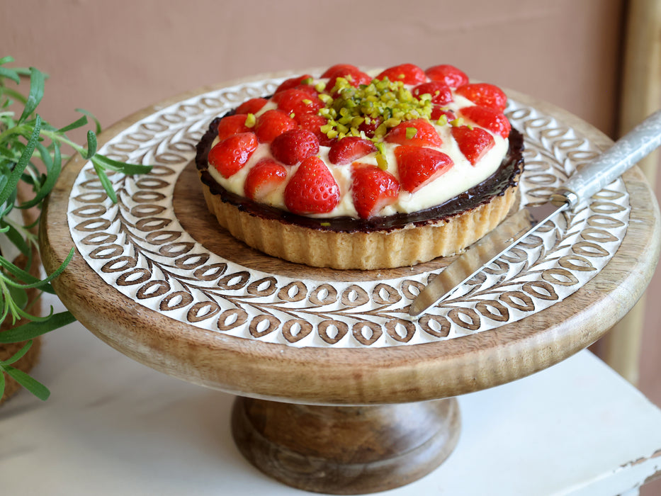 Kökudiskur/bakki á fótum úr mangovið