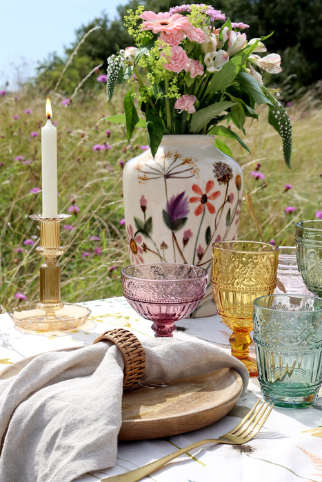 St Emilion Glas með mynstri  í mismunandi litum