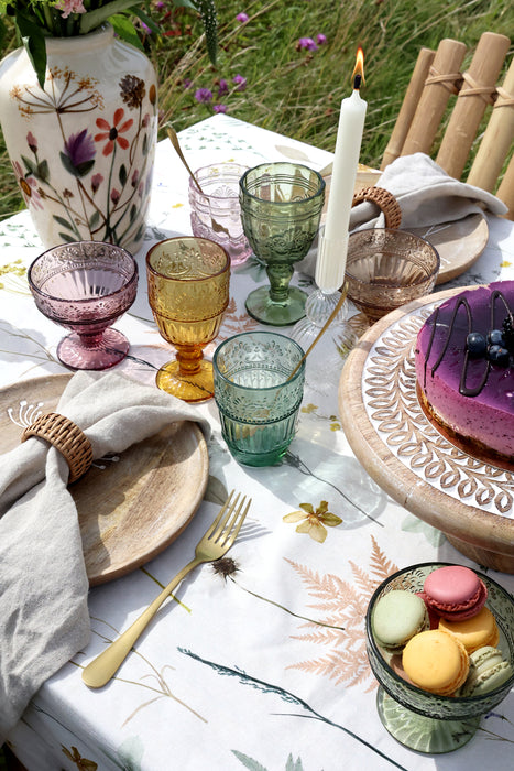 St Emilion Glas með mynstri  í mismunandi litum