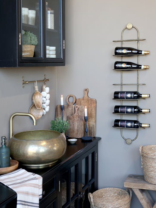 Vínrekki fyrir flöskur Brass