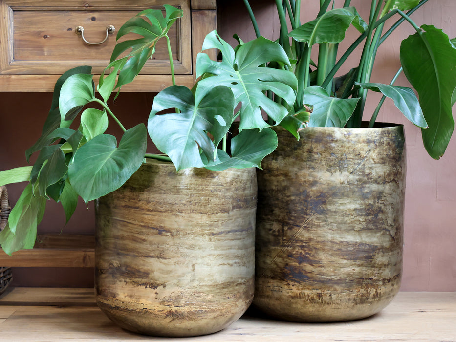 Blómapottur  "antique messing"