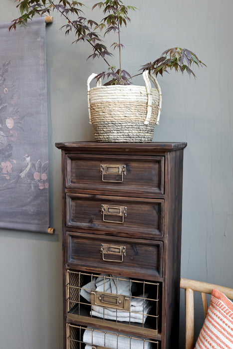 Keramikblómapottur með máluðum blómum - minni stærð