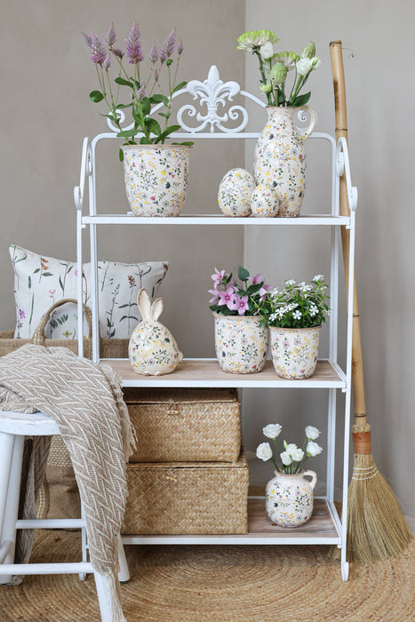 Blómapottur með blómum - stærri