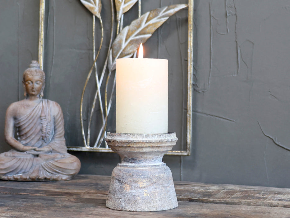 Kertastjaki ljós viður m gylltu