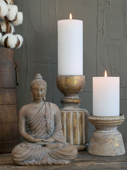 Kertastjaki ljós viður m gylltu