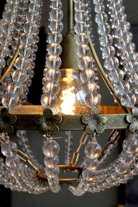 Loftljós í frönskum stíl með gler perlum