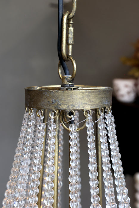 Loftljós í frönskum stíl með gler perlum