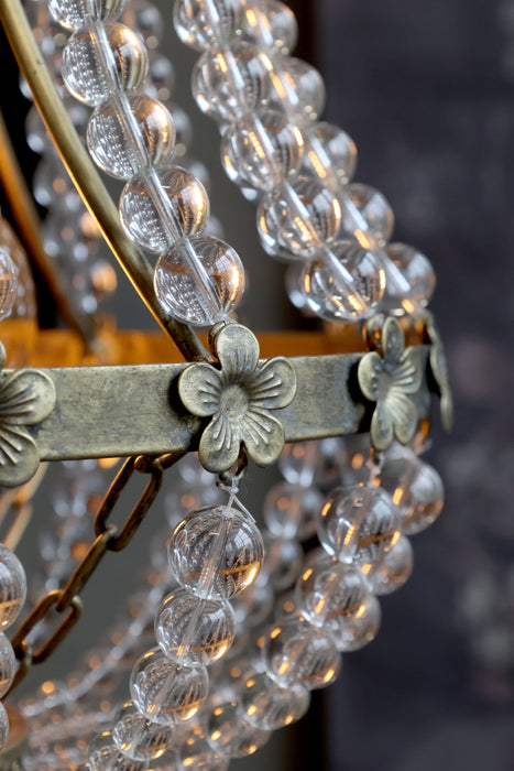 Loftljós í frönskum stíl með gler perlum