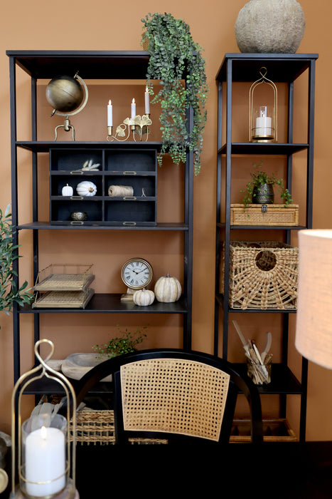 Kertalukt með viðarbotni Brass minni