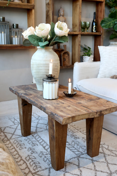 Kertaglas með blómi brass