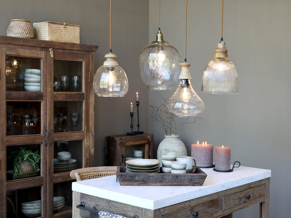 Loftljós gler og viður