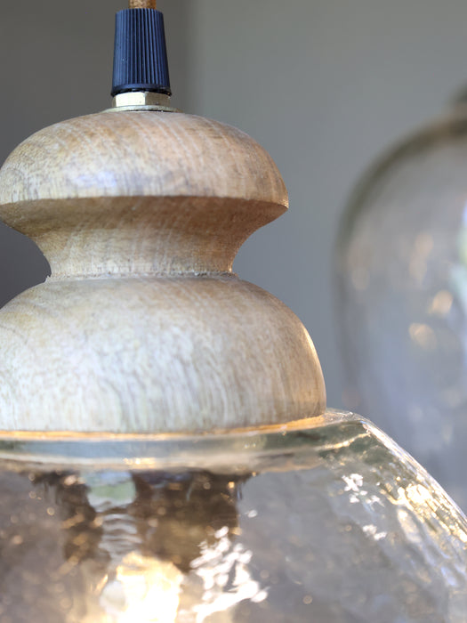 Loftljós gler og viður