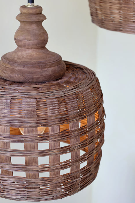 Loftljós úr Rattan handgert