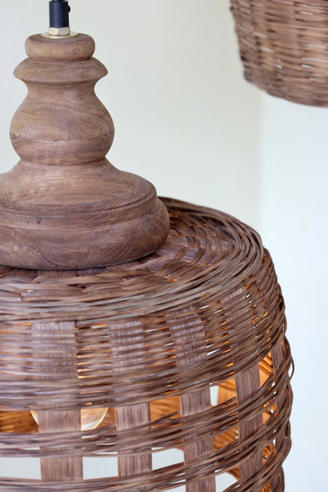 Loftljós úr Rattan handgert